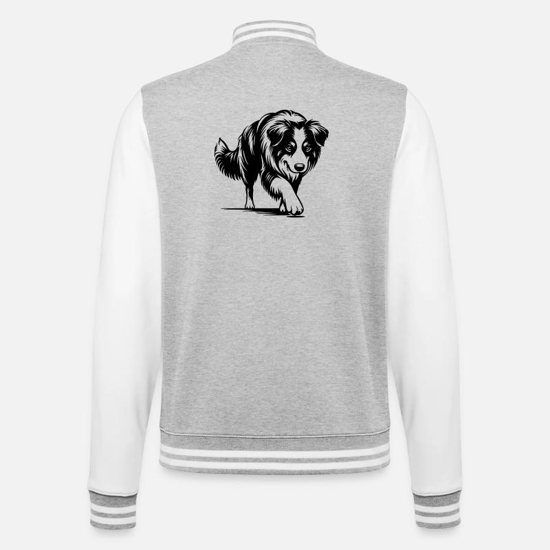 Australian Shepherd - College Sweat Jacket - heather grey/white