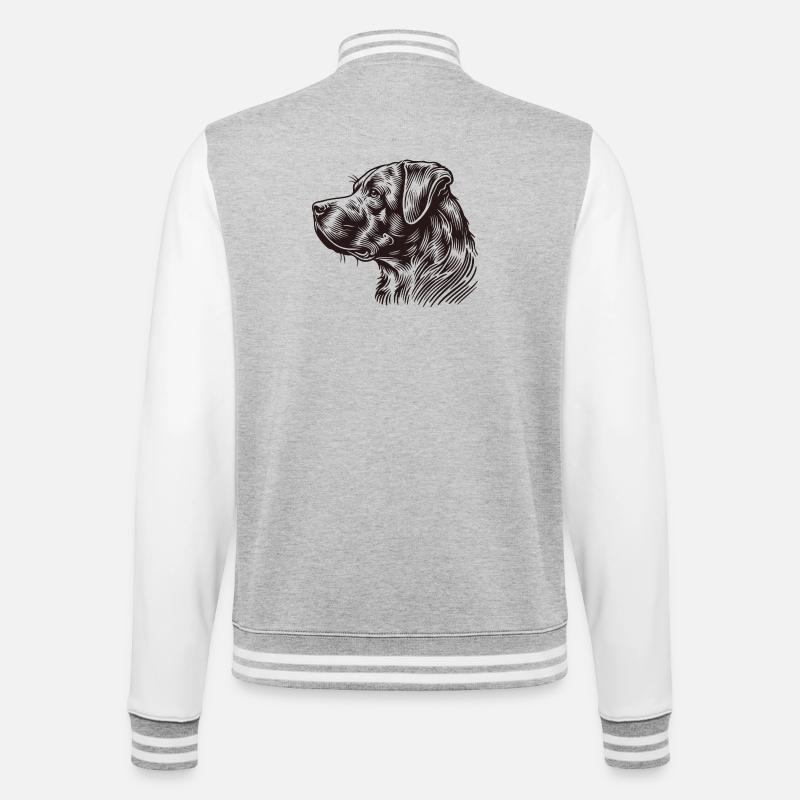 Dog profile - College Sweat Jacket - heather grey/white