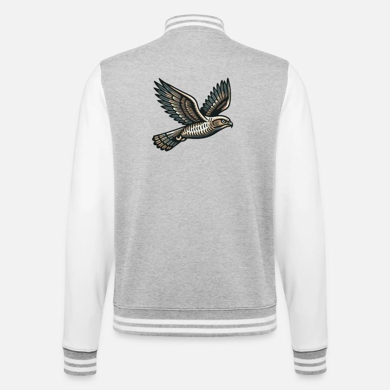 Hawk - College Sweat Jacket - heather grey/white