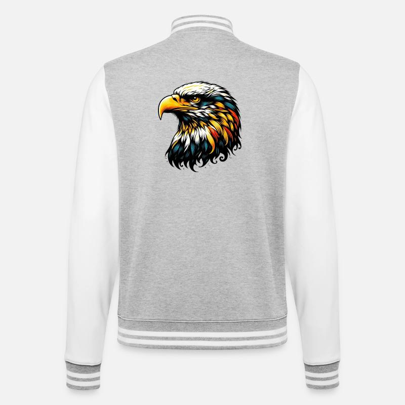 Eagle - College Sweat Jacket - heather grey/white
