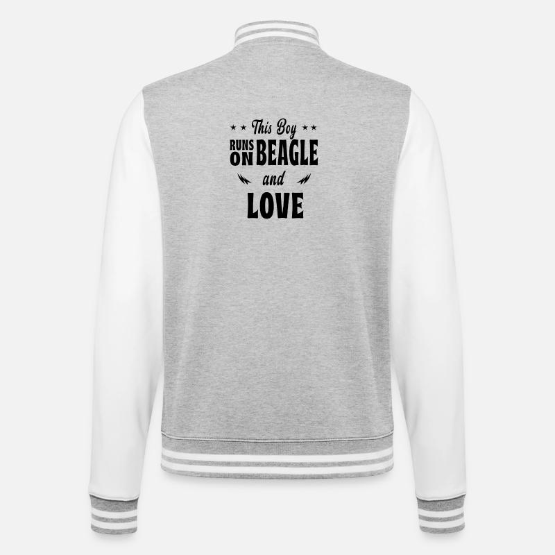 Ce design beagle pour garçon - Veste Teddy - gris chiné / blanc