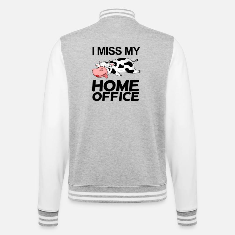 Home Office Saying Funny - College Sweat Jacket - heather grey/white