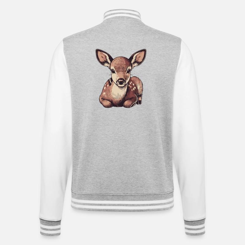 Roe deer - College Sweat Jacket - heather grey/white