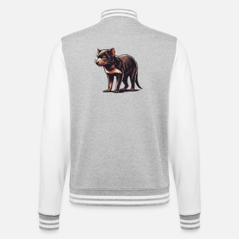 Tasmanian devil - College Sweat Jacket - heather grey/white
