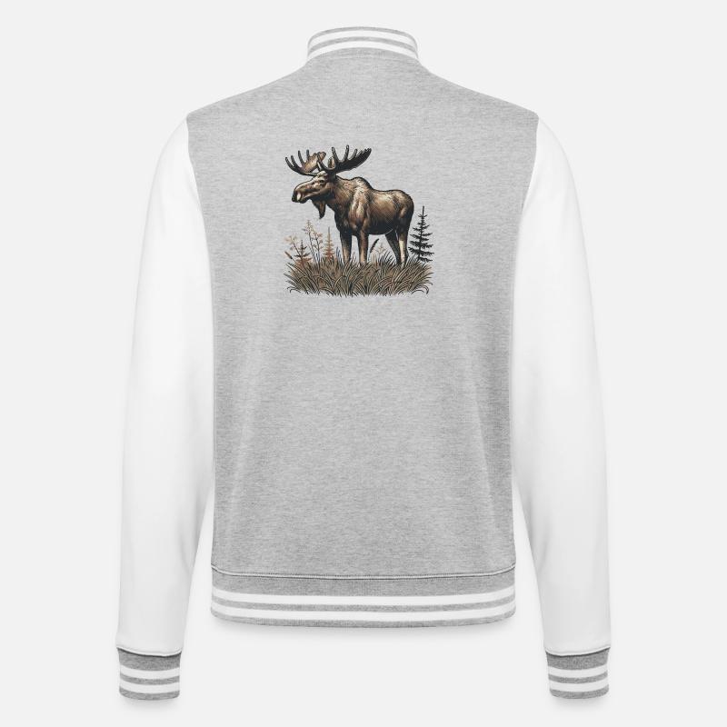 Élan - Veste Teddy - gris chiné / blanc