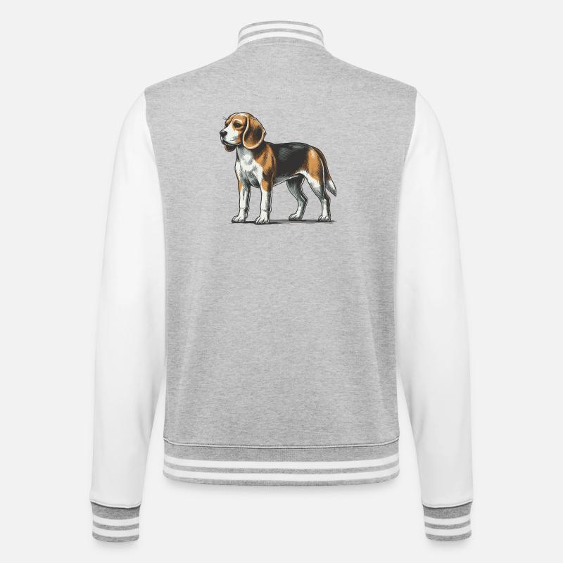 Beagle - Veste Teddy - gris chiné / blanc