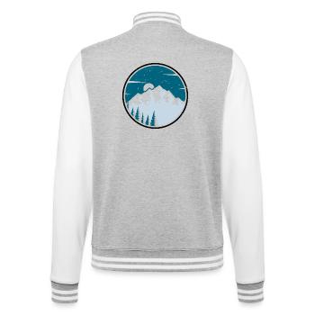 Winter Peak Circle Forest - College Sweat Jacket - heather grey/white - Back - Marisol (170cm)