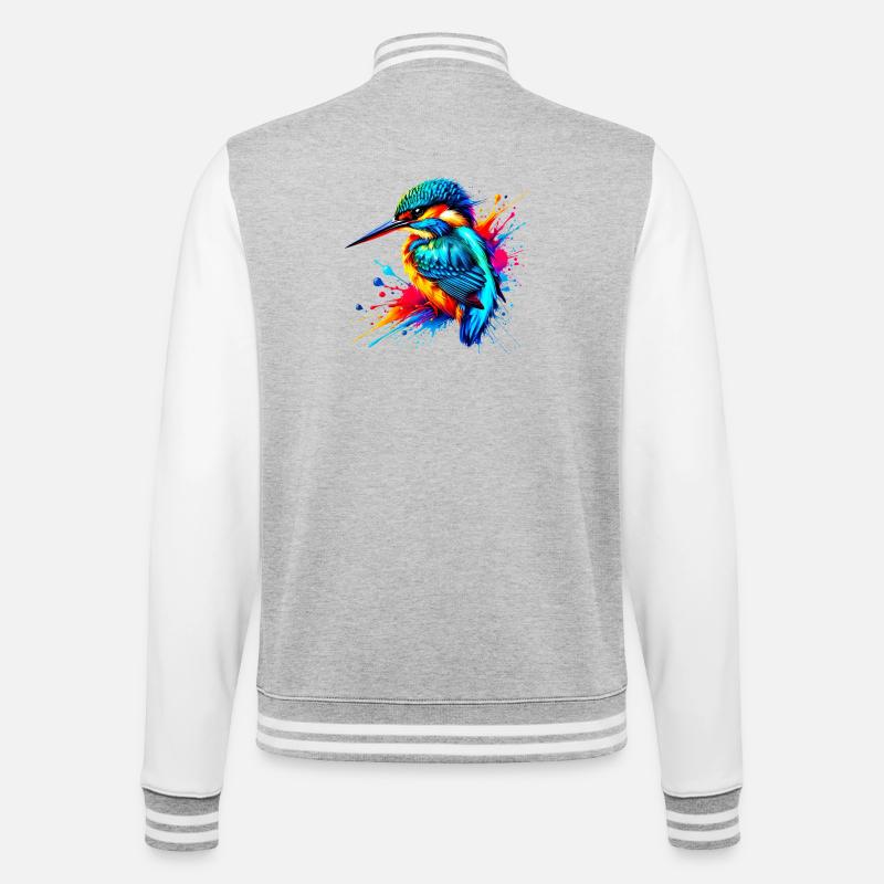 Isfugl - College sweatjakke - grå meleret/hvid