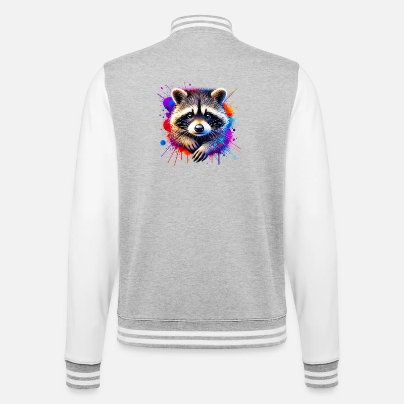 Raton laveur - Veste Teddy - gris chiné / blanc