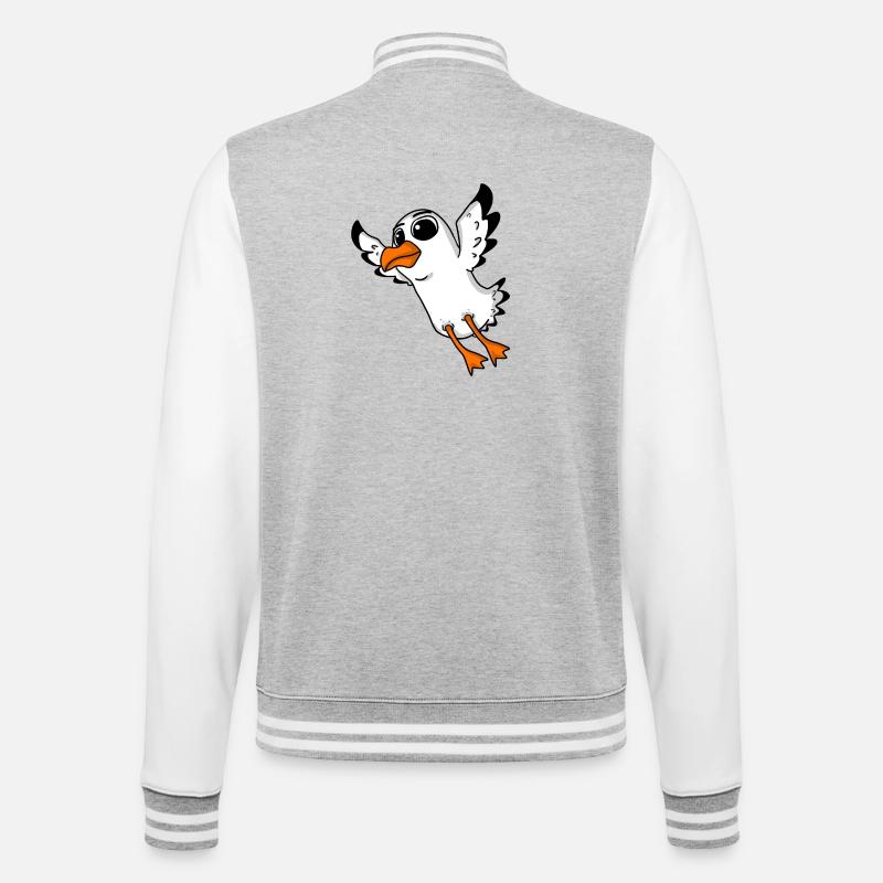 Seagull Bird - College Sweat Jacket - heather grey/white