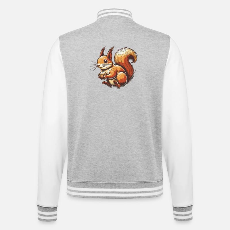 Eichhörnchen - College-Sweatjacke - Grau meliert/Weiß