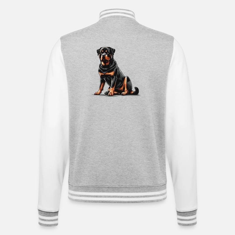 Rottweiler - Veste Teddy - gris chiné / blanc