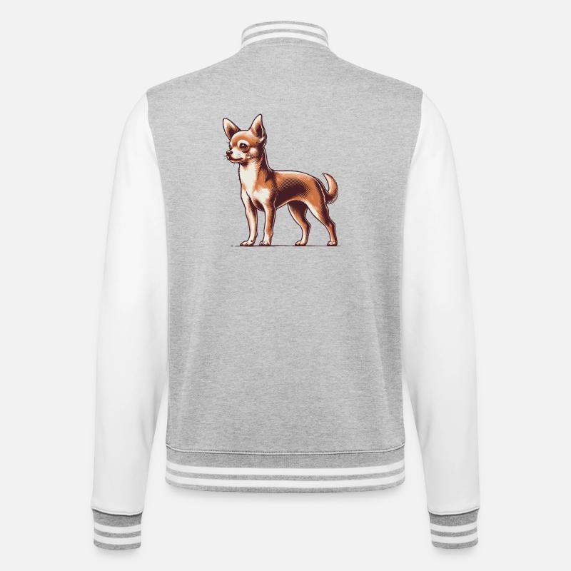 Chihuahua - Veste Teddy - gris chiné / blanc