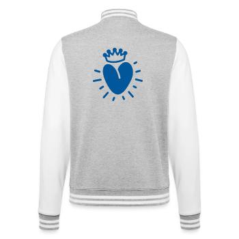 Bright Heart – The King of Love and Tenderness - College Sweat Jacket - heather grey/white - Back - Marisol (170cm)