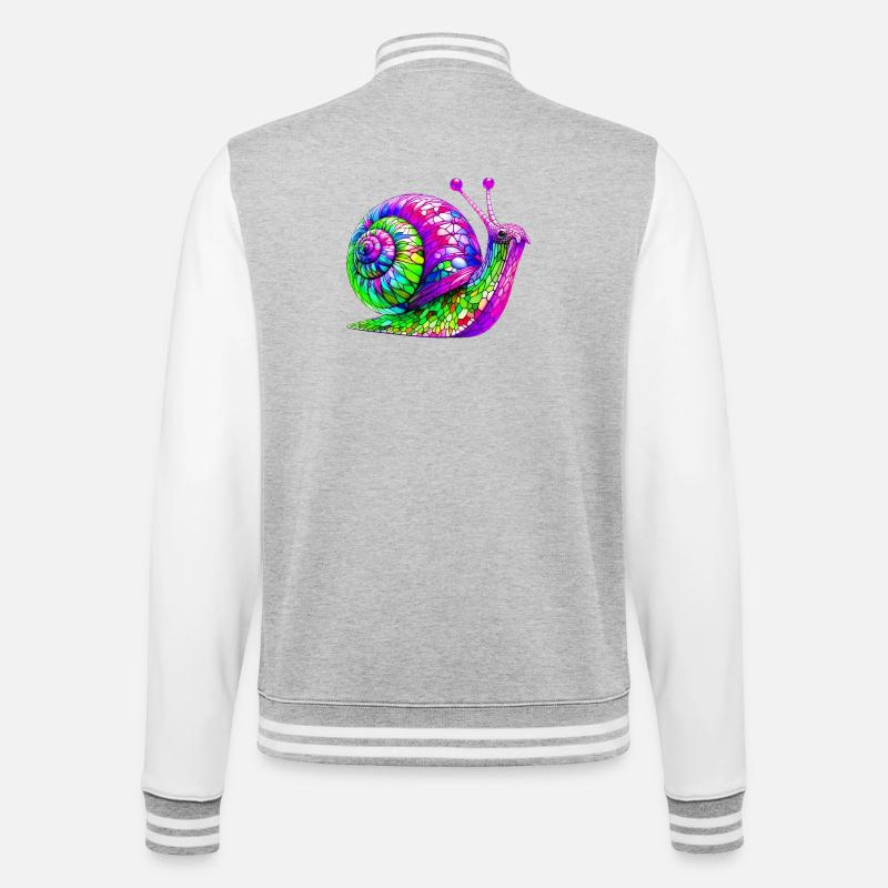 Escargot - Veste Teddy - gris chiné / blanc