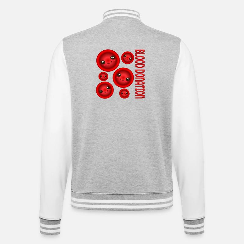 BLUTSPENDE Spender - College-Sweatjacke - Grau meliert/Weiß