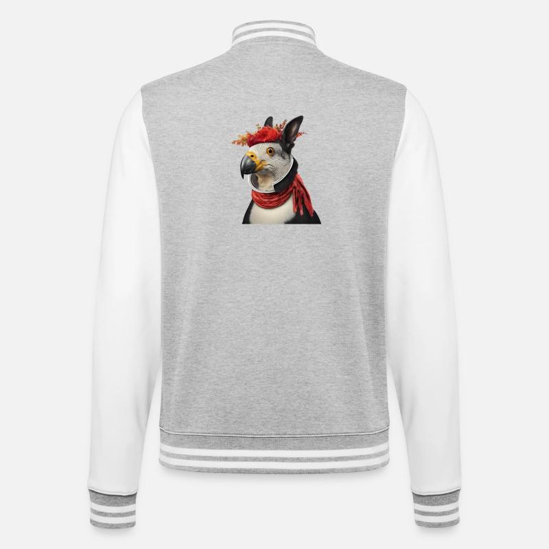 Conception hybride d’oiseau mythique vif - Veste Teddy - gris chiné / blanc