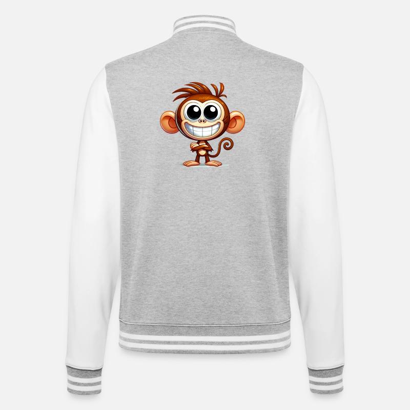 Monkey - College Sweat Jacket - heather grey/white