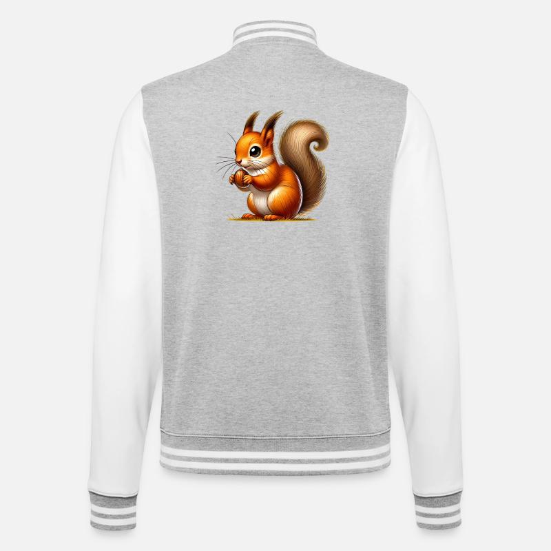 Squirrel - College Sweat Jacket - heather grey/white