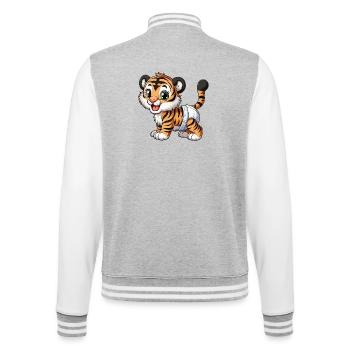 Baby tiger with diaper - College Sweat Jacket - heather grey/white - Back - Marisol (170cm)