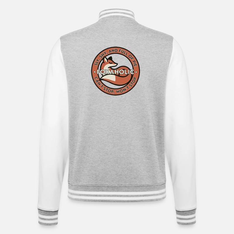 Foxaholic - College Sweat Jacket - heather grey/white