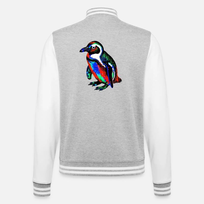 Pinguin - College-Sweatjacke - Grau meliert/Weiß