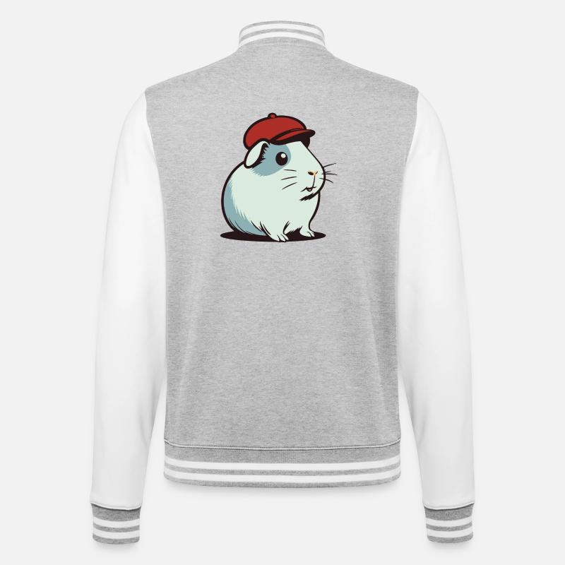 Cobaye - Veste Teddy - gris chiné / blanc