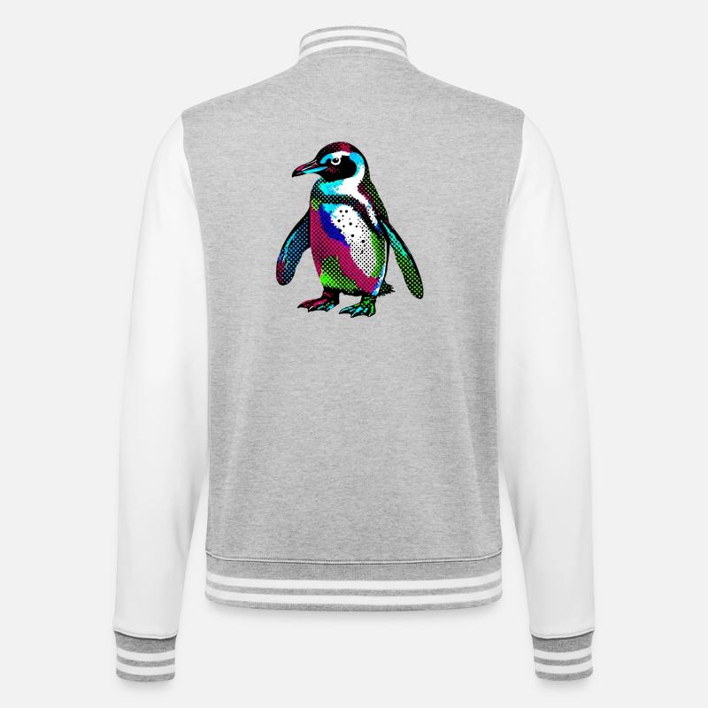 Penguin - College Sweat Jacket - heather grey/white