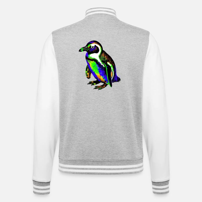 Pinguin - College-Sweatjacke - Grau meliert/Weiß