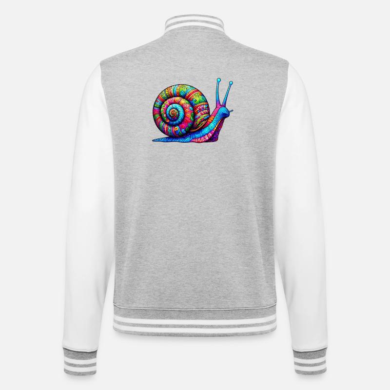 Snail - College Sweat Jacket - heather grey/white
