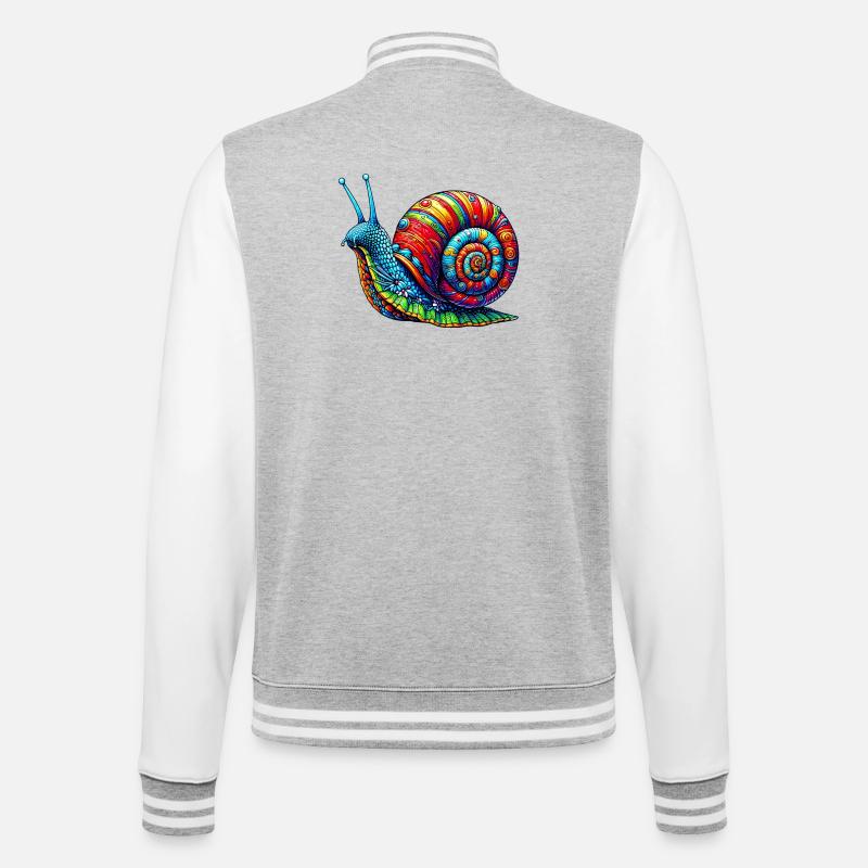 Escargot - Veste Teddy - gris chiné / blanc