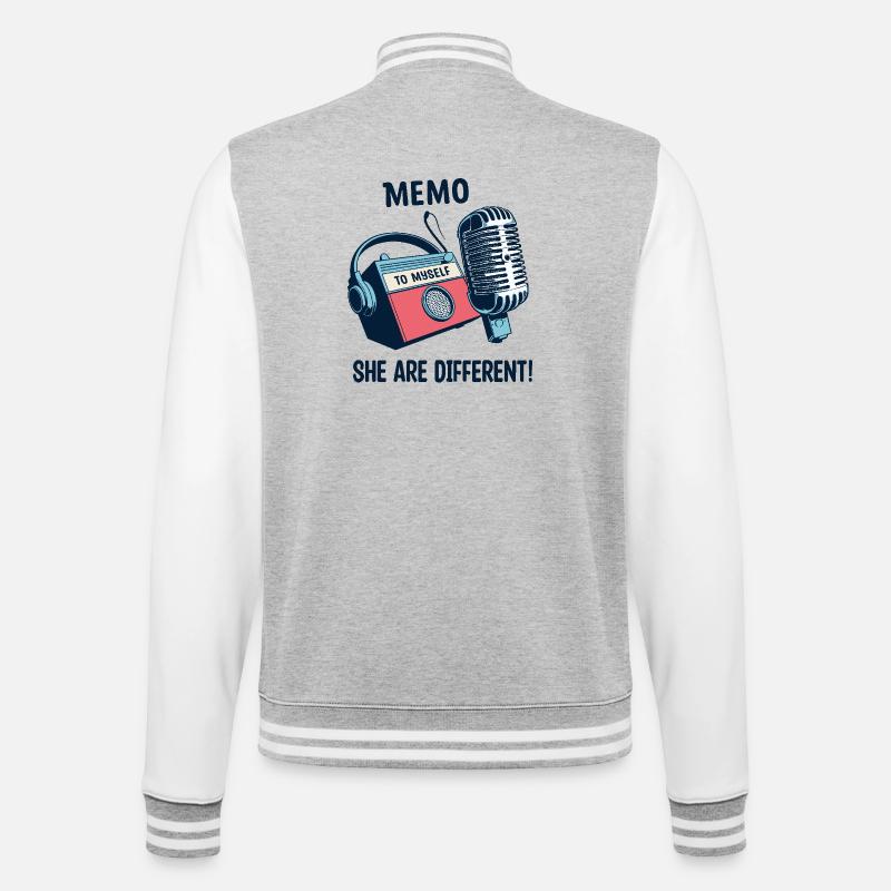 Sie sind anders ! - College-Sweatjacke - Grau meliert/Weiß