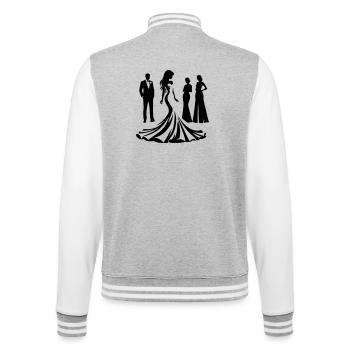 Braut - College-Sweatjacke - Grau meliert/Weiß - Hinten - Marisol (170cm)