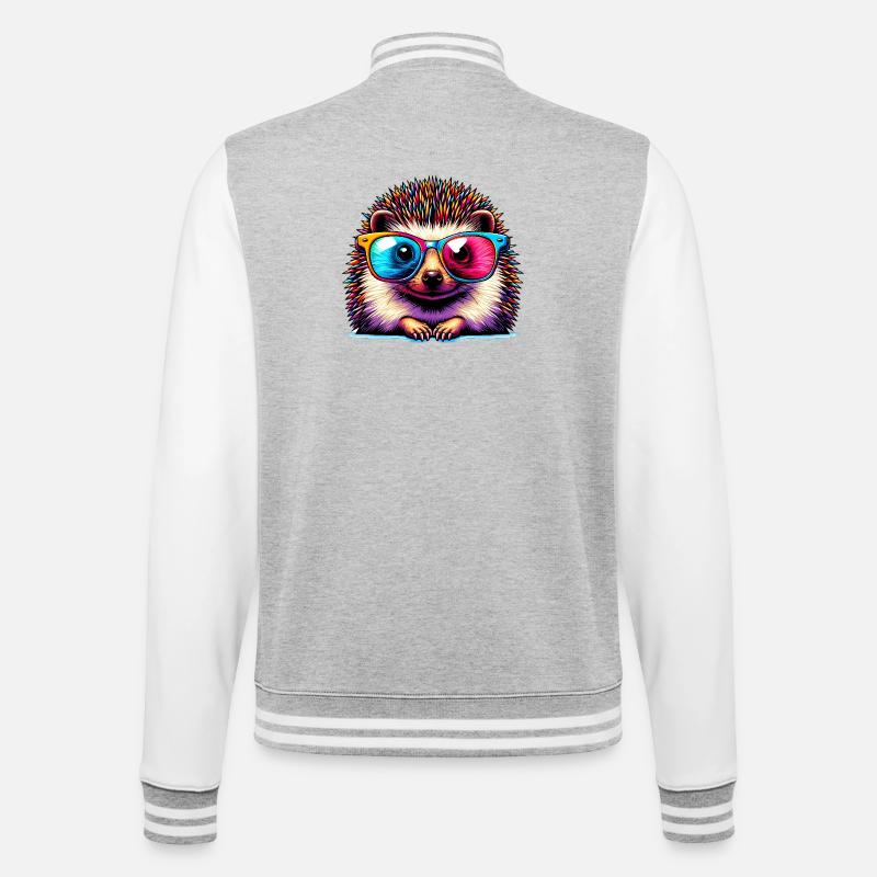 Hérisson avec lunettes de soleil - Veste Teddy - gris chiné / blanc