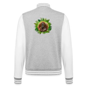 Lien familial avec les orangs-outans - Veste Teddy - gris chiné / blanc - Dos - Marisol (170cm)