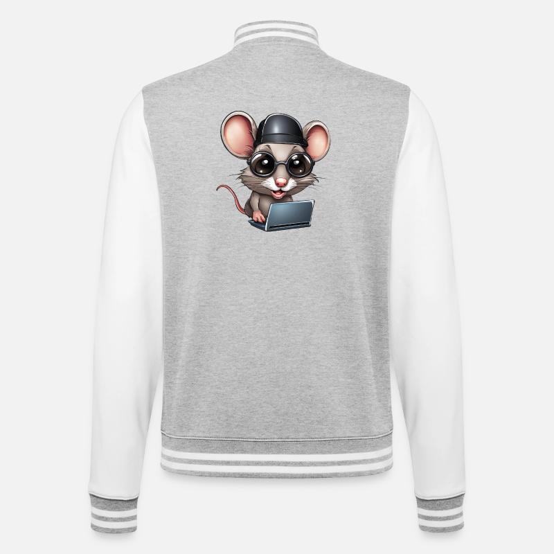 Computer, Informatikfreak, Informatiker - College-Sweatjacke - Grau meliert/Weiß