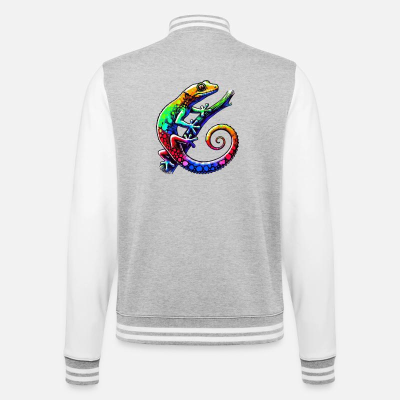 Gecko - Veste Teddy - gris chiné / blanc