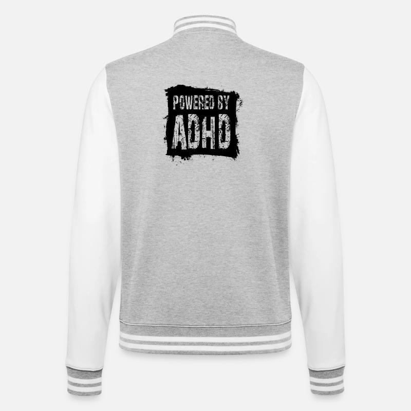ADHD - College Sweat Jacket - heather grey/white