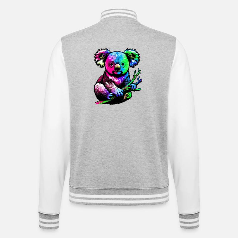 Koala - College Sweat Jacket - heather grey/white