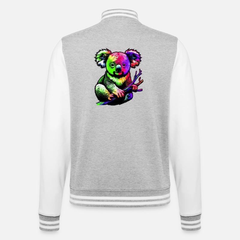 Koala - College Sweat Jacket - heather grey/white
