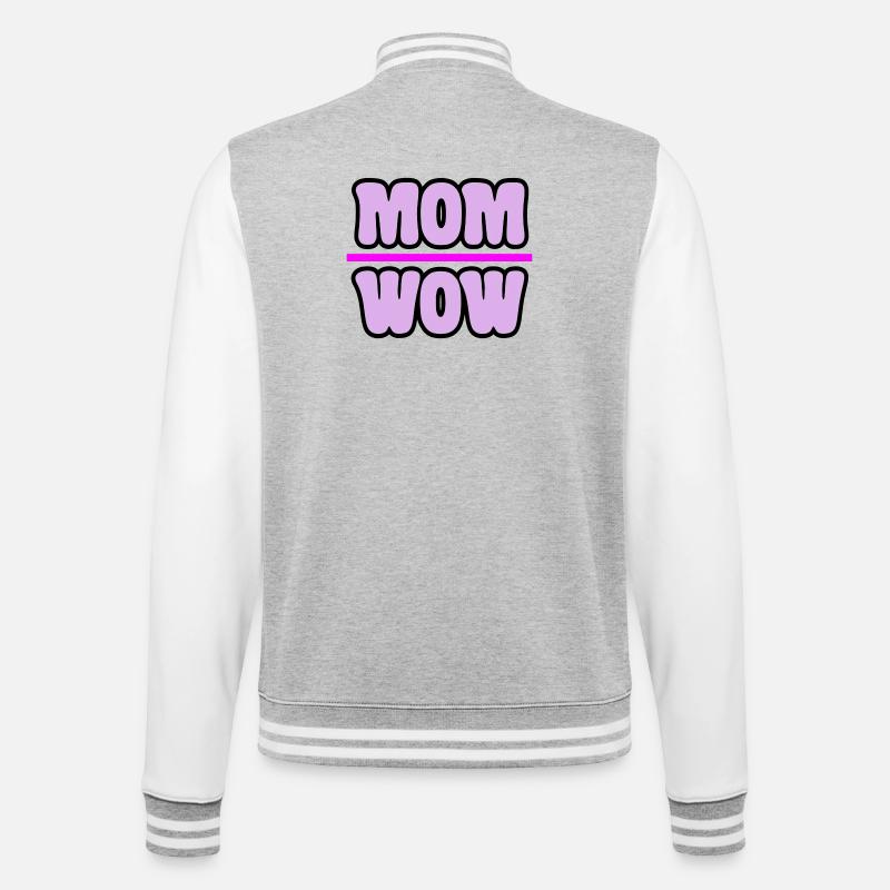 Mama - College-Sweatjacke - Grau meliert/Weiß