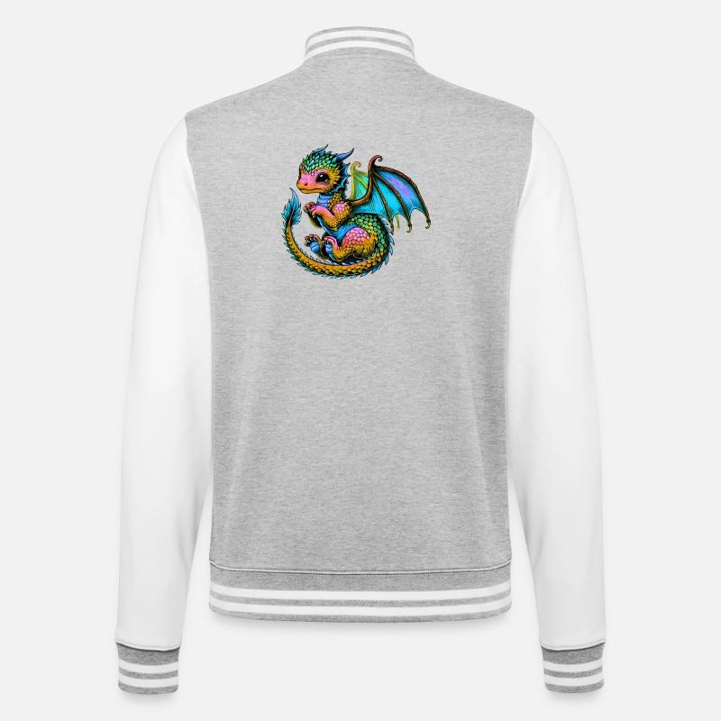 Dragon - Veste Teddy - gris chiné / blanc
