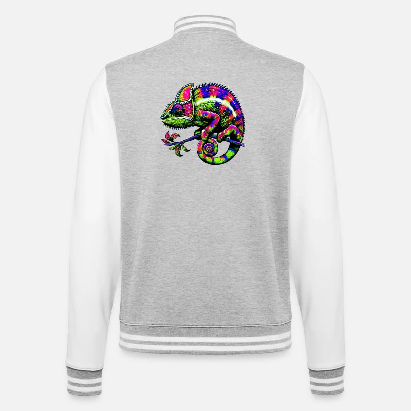 Caméléon - Veste Teddy - gris chiné / blanc