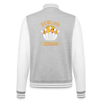 Équipe de bowling - Veste Teddy - gris chiné / blanc - Dos - Marisol (170cm)