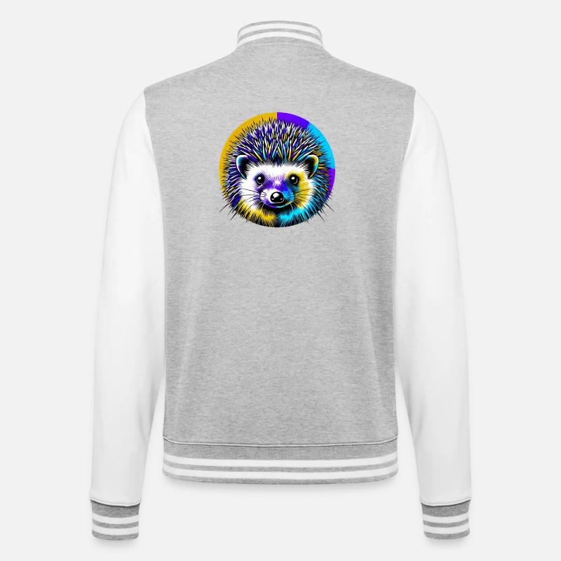 Hérisson - Veste Teddy - gris chiné / blanc