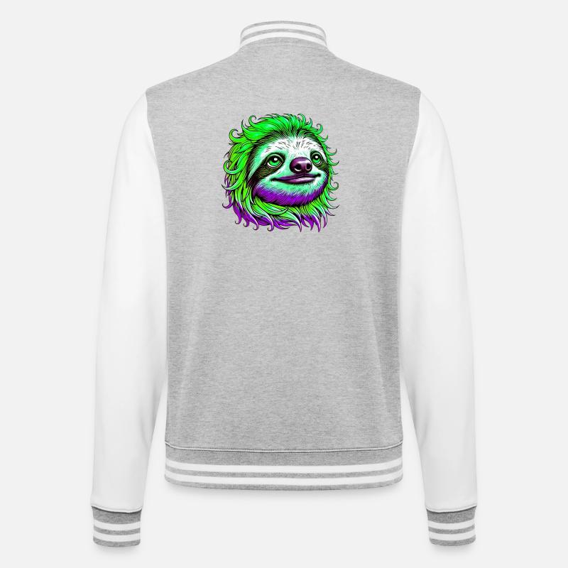 Sloth - College Sweat Jacket - heather grey/white