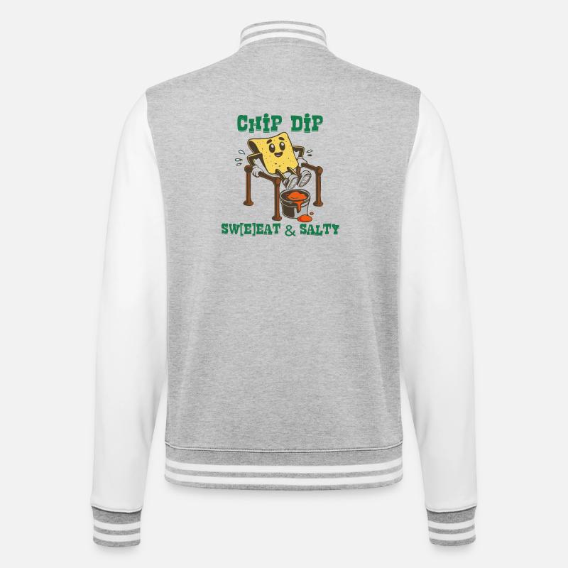 ChipsDip - College-Sweatjacke - Grau meliert/Weiß