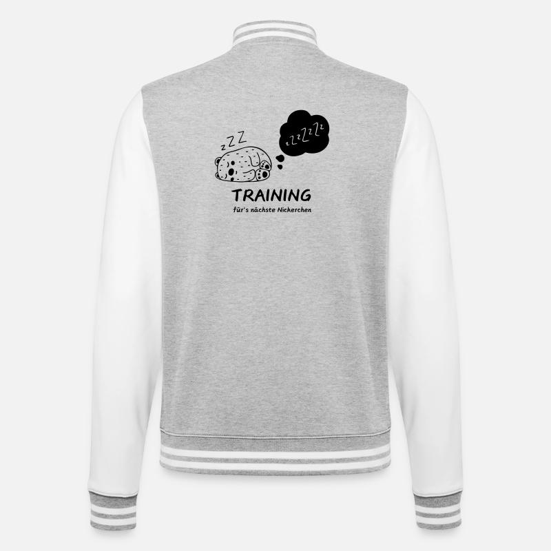 Training for naps - College Sweat Jacket - heather grey/white