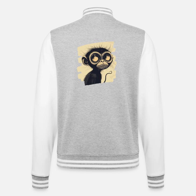 Monkey - College Sweat Jacket - heather grey/white