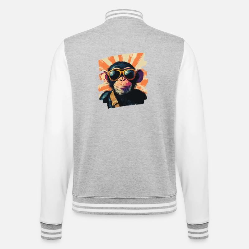 Monkey - College Sweat Jacket - heather grey/white